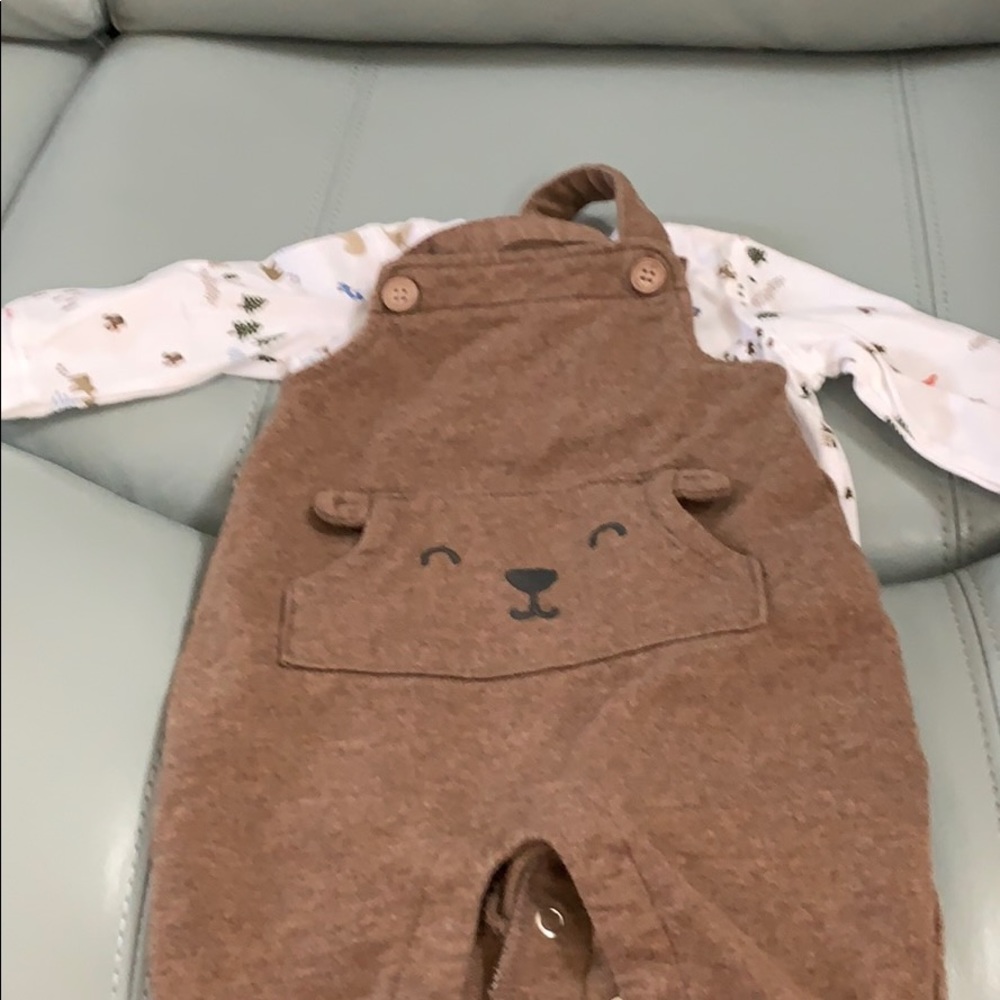 Bear Romper with matching l/s shirt